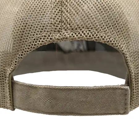 Photo of a velcro strap on the back of a cap